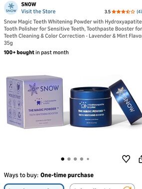 SNOW The Magic Powder Teeth Whitening Booster - Lavender & Mint. New in box
